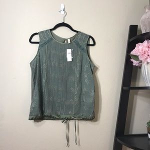 Anthropologie Tiny Embroidered Boho Tank Top